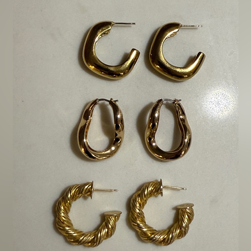 Vintage Hoop Earring Trio Bundle